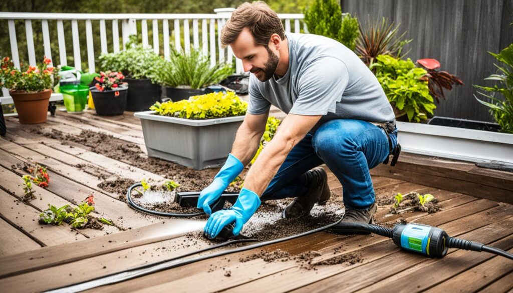 Pr&eacute;cautions nettoyage terrasse