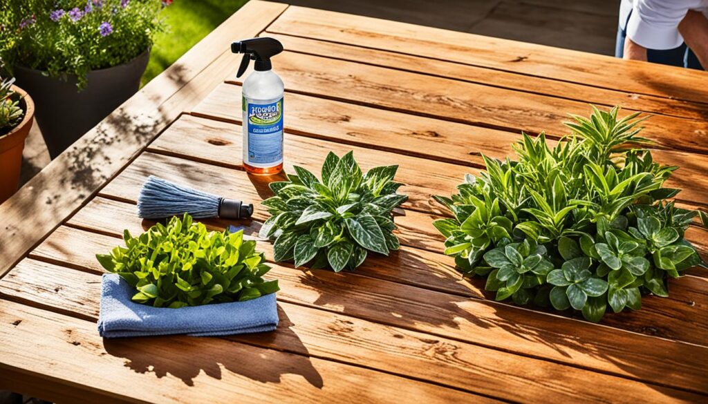 nettoyage table en bois