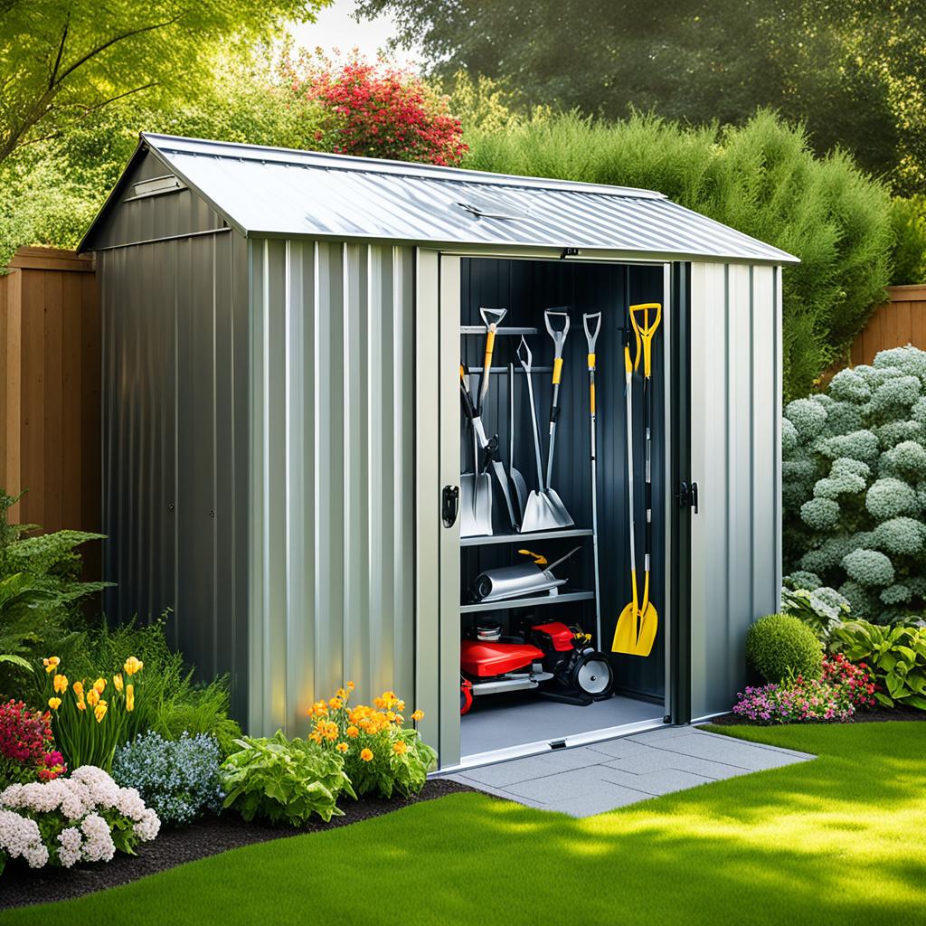 stockage de jardin en m&eacute;tal