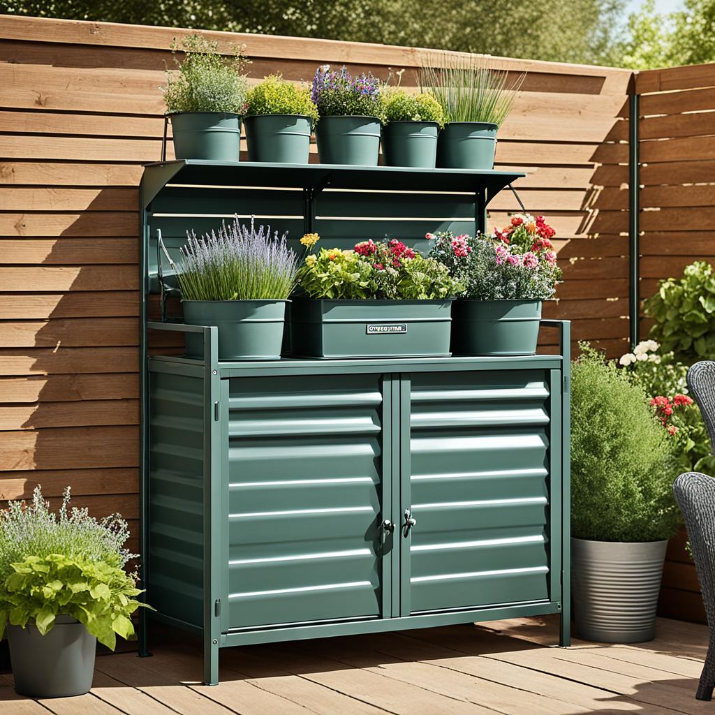 stockage de jardin en m&eacute;tal