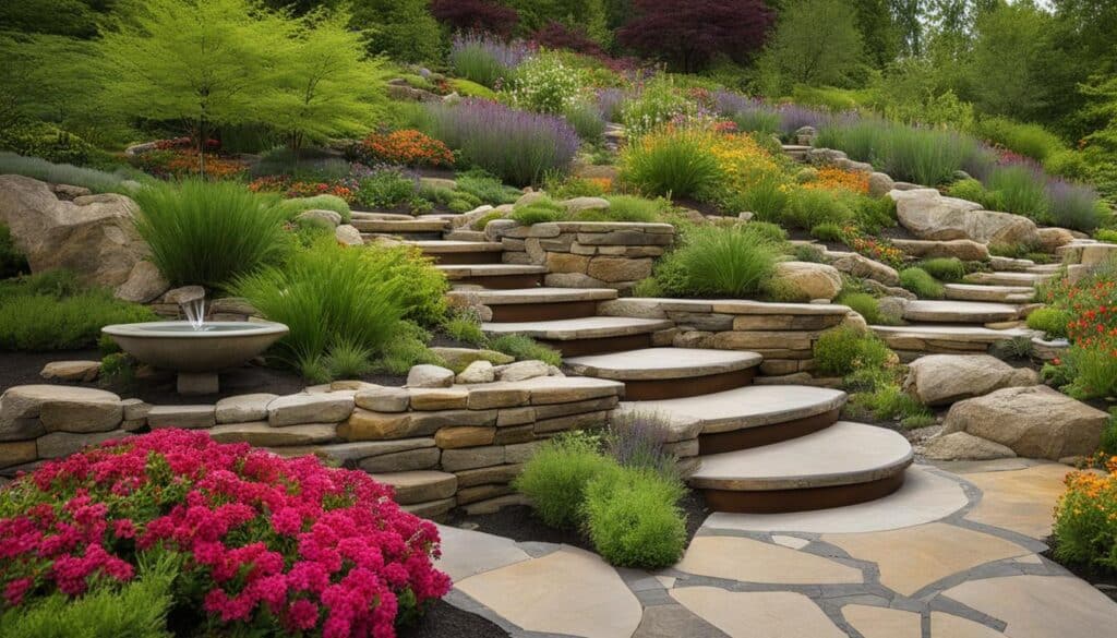 am&eacute;nagement jardin en pente