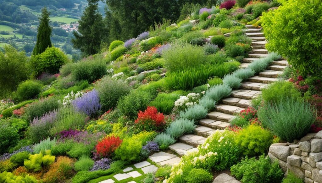 am&eacute;nagement jardin en pente