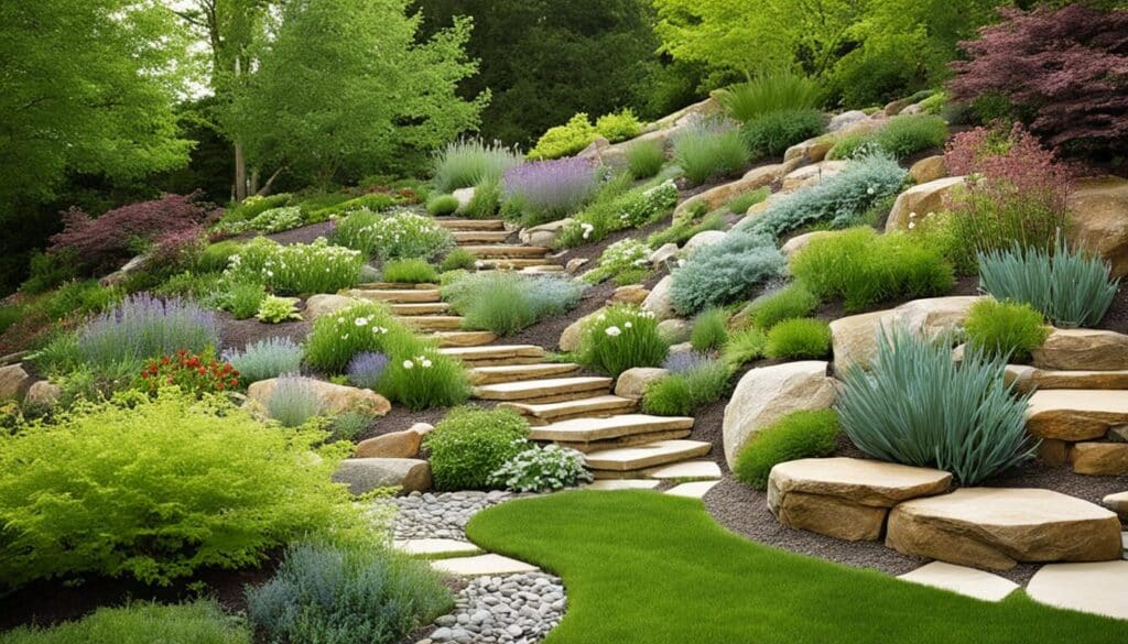 am&eacute;nagement jardin en pente