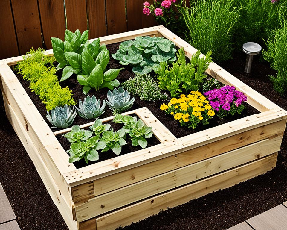 carr&eacute; potager en bois